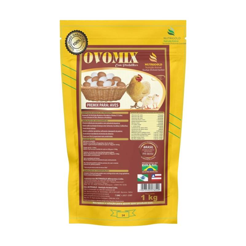 Ovomix - Premix Para Aves, Vitaminas B1, B2, B6, Biotina, Colina.