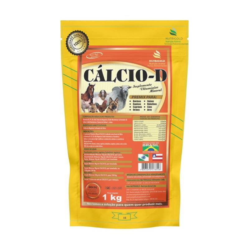 Cálcio D - Suplemento Vitamínico Mineral, cálcio, magnésio, vitaminas do complexo B, D3, colina, lisina e metionina