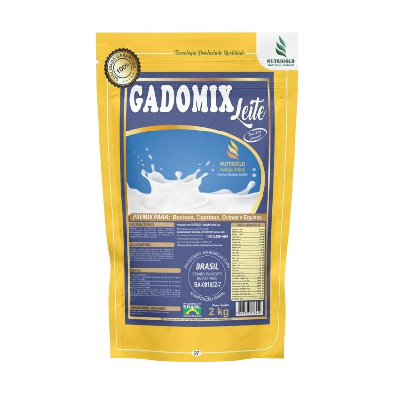 Gadomix Leite - Premix, Vitaminas A, D3, E.