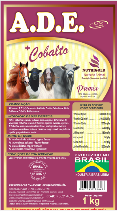 A.D.E + Cobalto - Vitamina A, D3